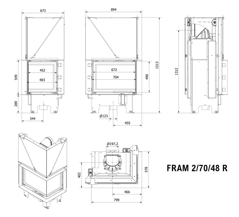 Fireplace inserts FRAM 2/70/48 right